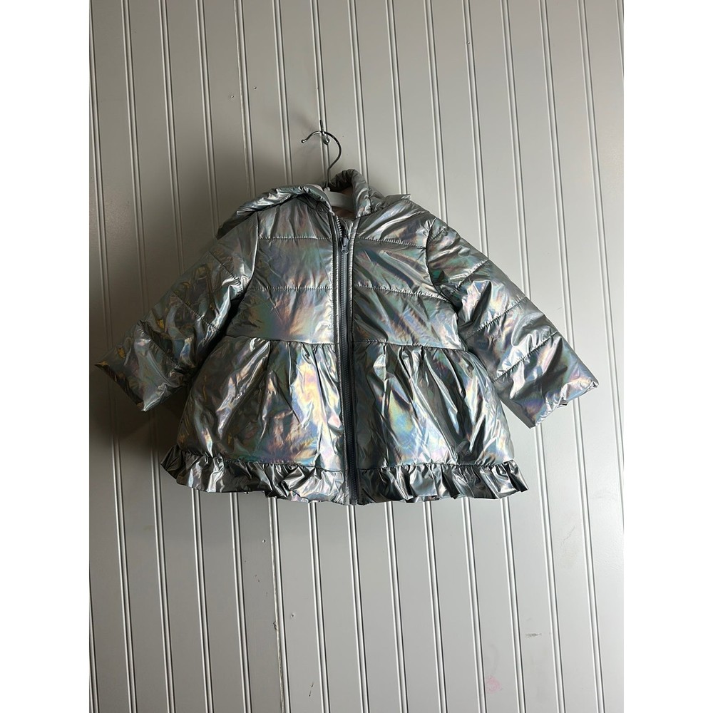 First Impressions 12M Silver Jacket: Iridescent, Stylish & Cozy